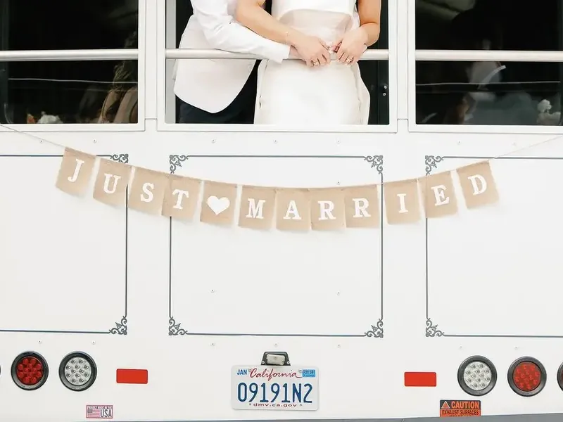 Vintage White Trolley for Livermore Valley Weekend Weddings - Gallery image