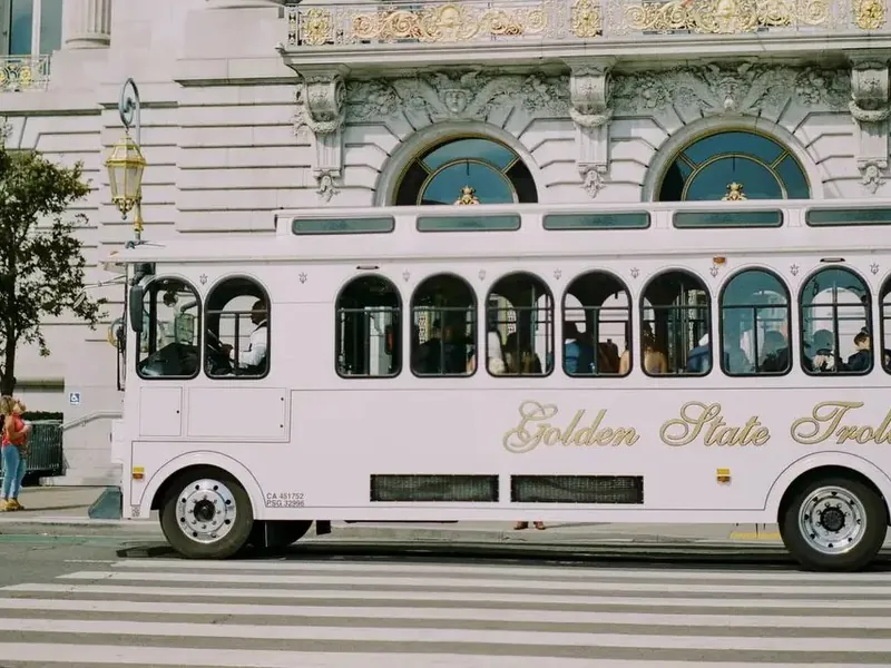 Vintage White Trolley for Livermore Valley Weekday Weddings - Gallery image