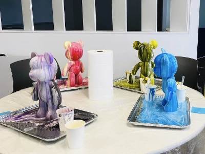 Fluid Art Bear Painting Workshop for Creative Team Building Experiences in San Francisco - Featured