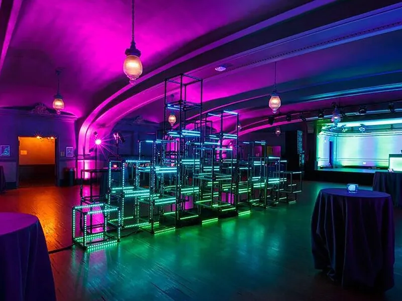 Modern Social Hall with Curved Beams - Gallery image