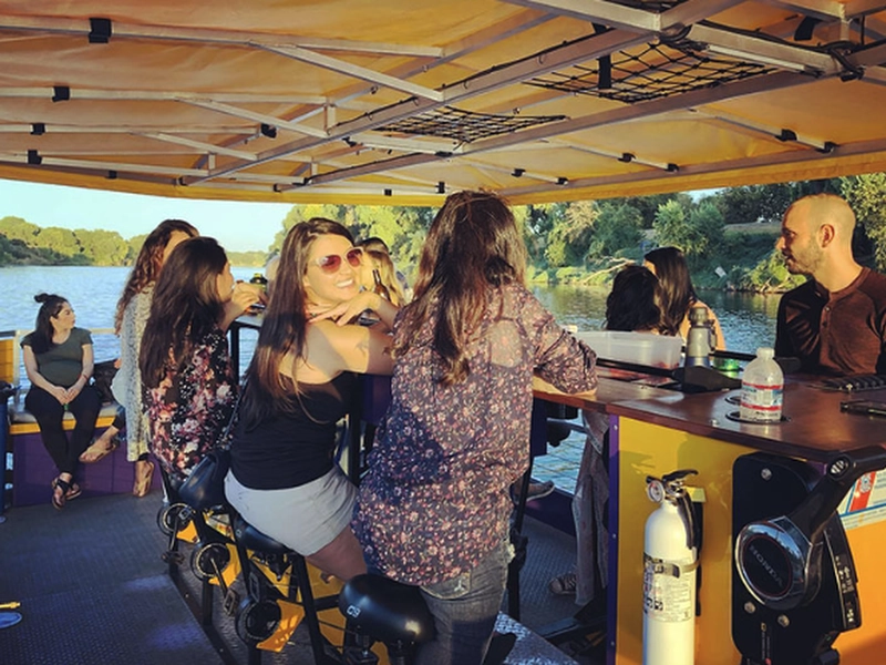 Pedal-Powered Boat on Oakland Estuary